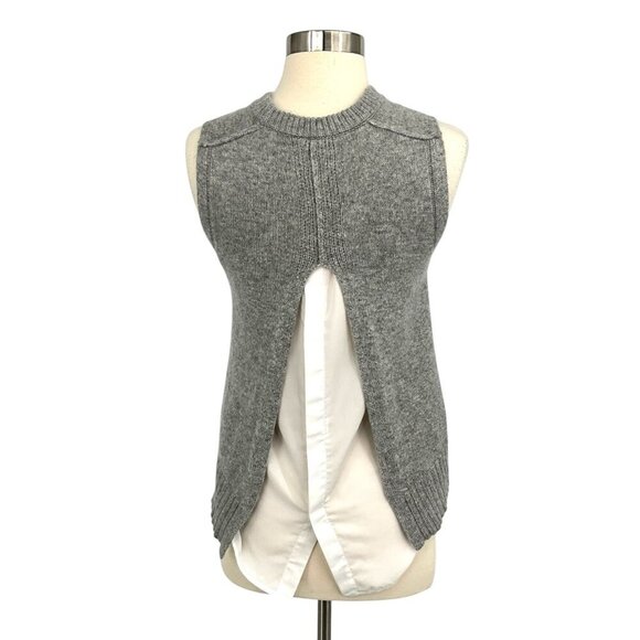 BROCHU WALKER Husky Layered Split Back Tank Size XS Gray Cashmere Sleeveless - Picture 1 of 10